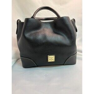 Dooney & Bourke Black Pebble Leather Mini Satchel Top Handle Crossbody EUC